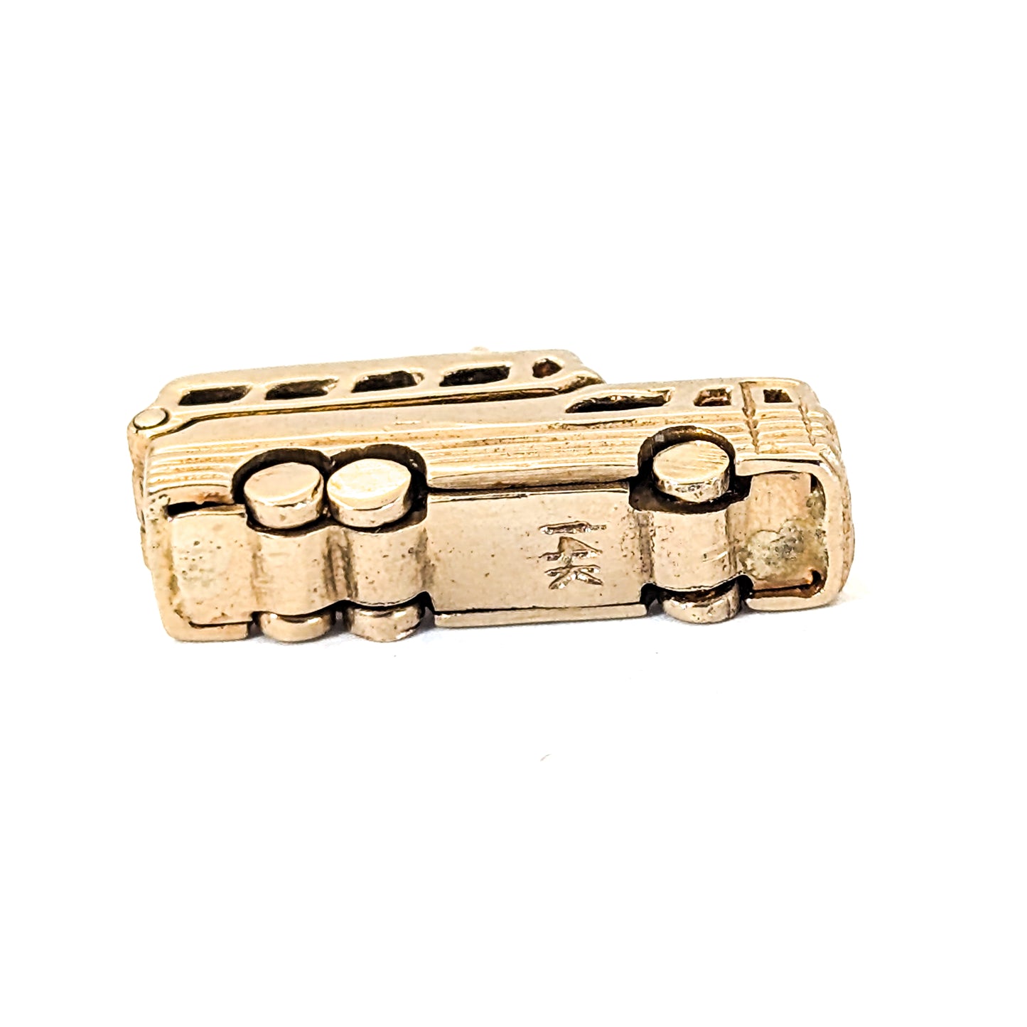 Vintage 14K Gold Greyhound- Style Bus Mechanical Charm