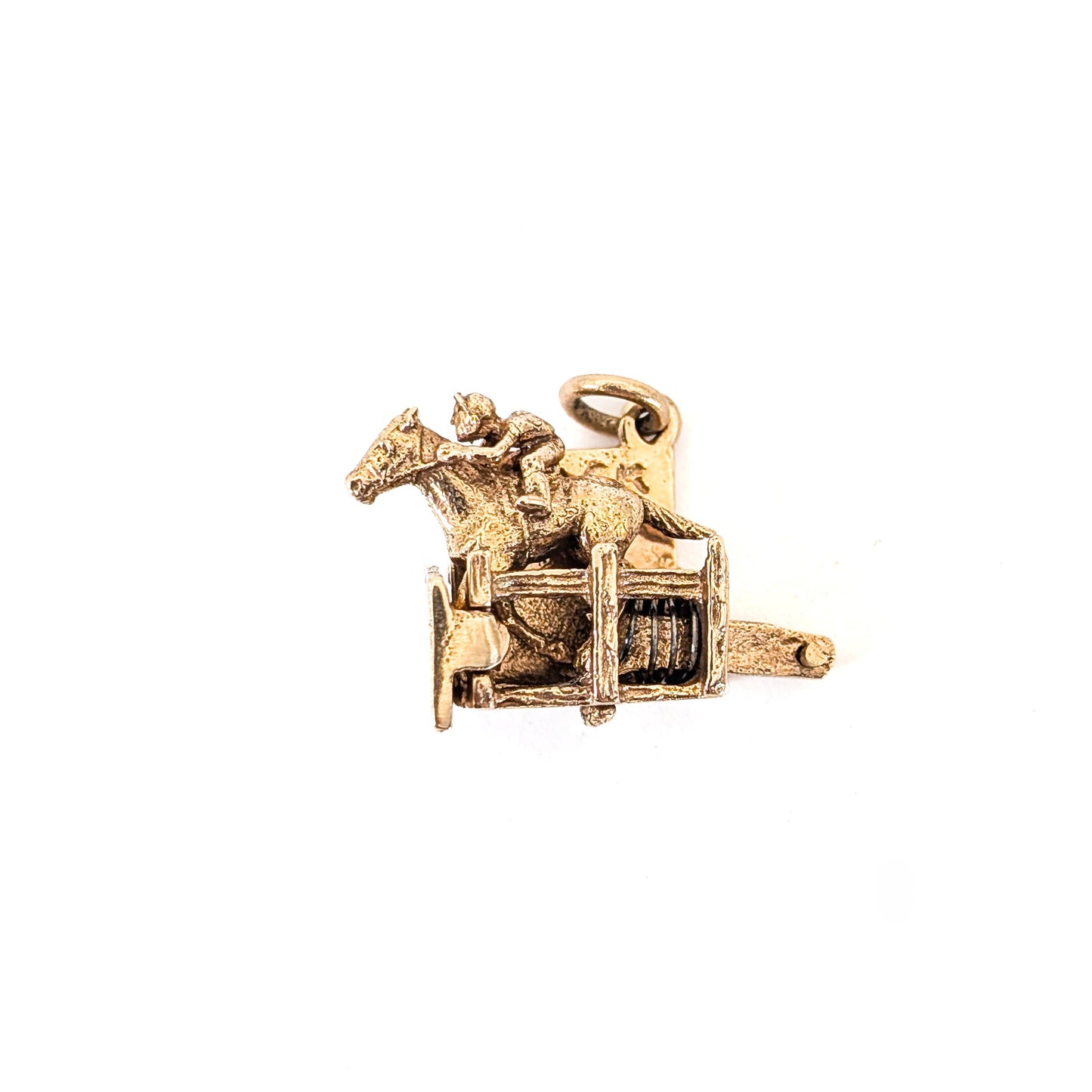 Vintage 14K Gold Horse Racing Mechanical Charm