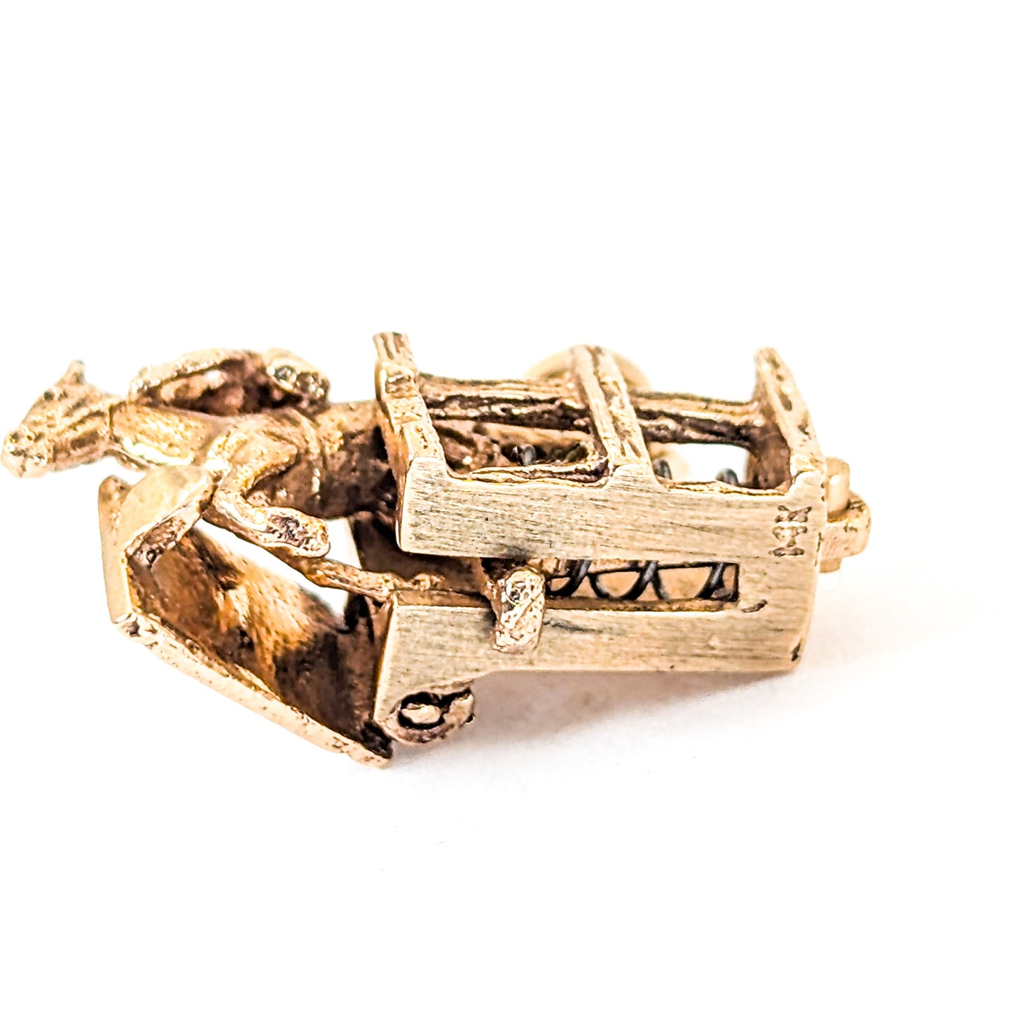 Vintage 14K Gold Horse Racing Mechanical Charm