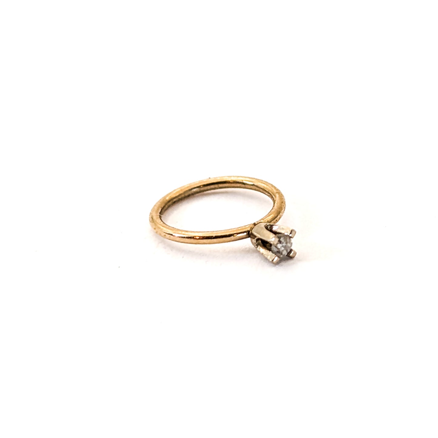 Vintage 14K Gold White Sapphire Engagement Ring Charm/Pendant
