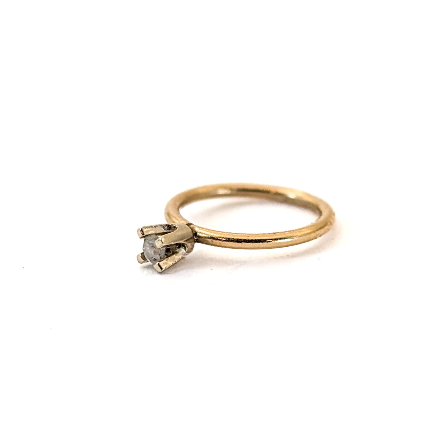 Vintage 14K Gold White Sapphire Engagement Ring Charm/Pendant