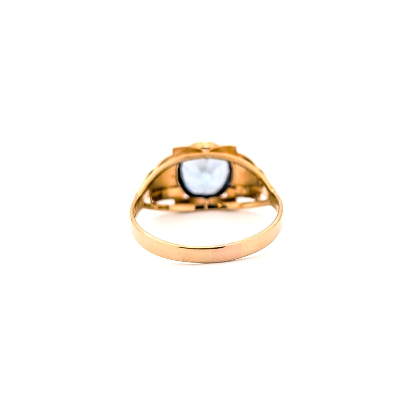 Vintage 18K Gold Blue Spinel Statement Ring