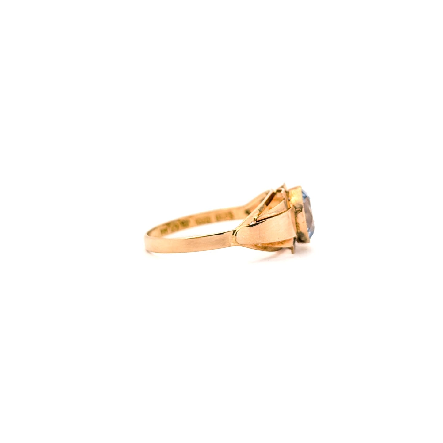 Vintage 18K Gold Blue Spinel Statement Ring
