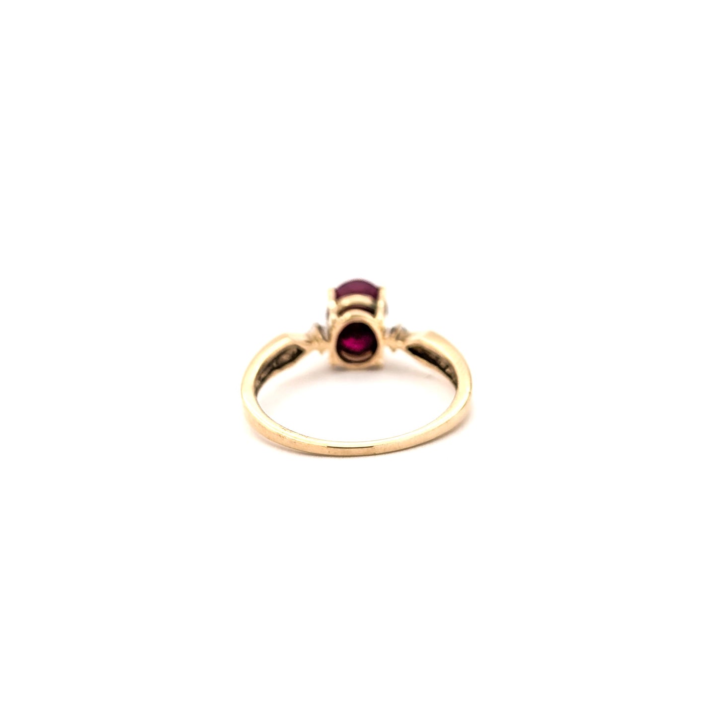 Vintage 10K Gold Ruby Ring with Diamond Accents