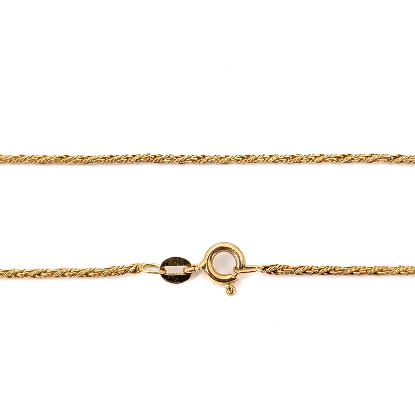 14K Gold chain necklace on a white background
