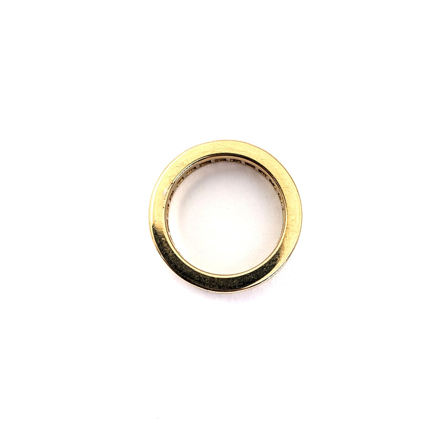 Vintage 18K Gold Eternity Band with Pink Sapphires & Diamonds