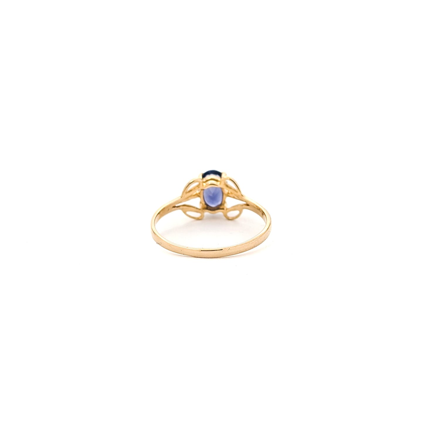 Vintage 14K Yellow Gold Iolite Ring - Enchanting Mid-Century Rarity