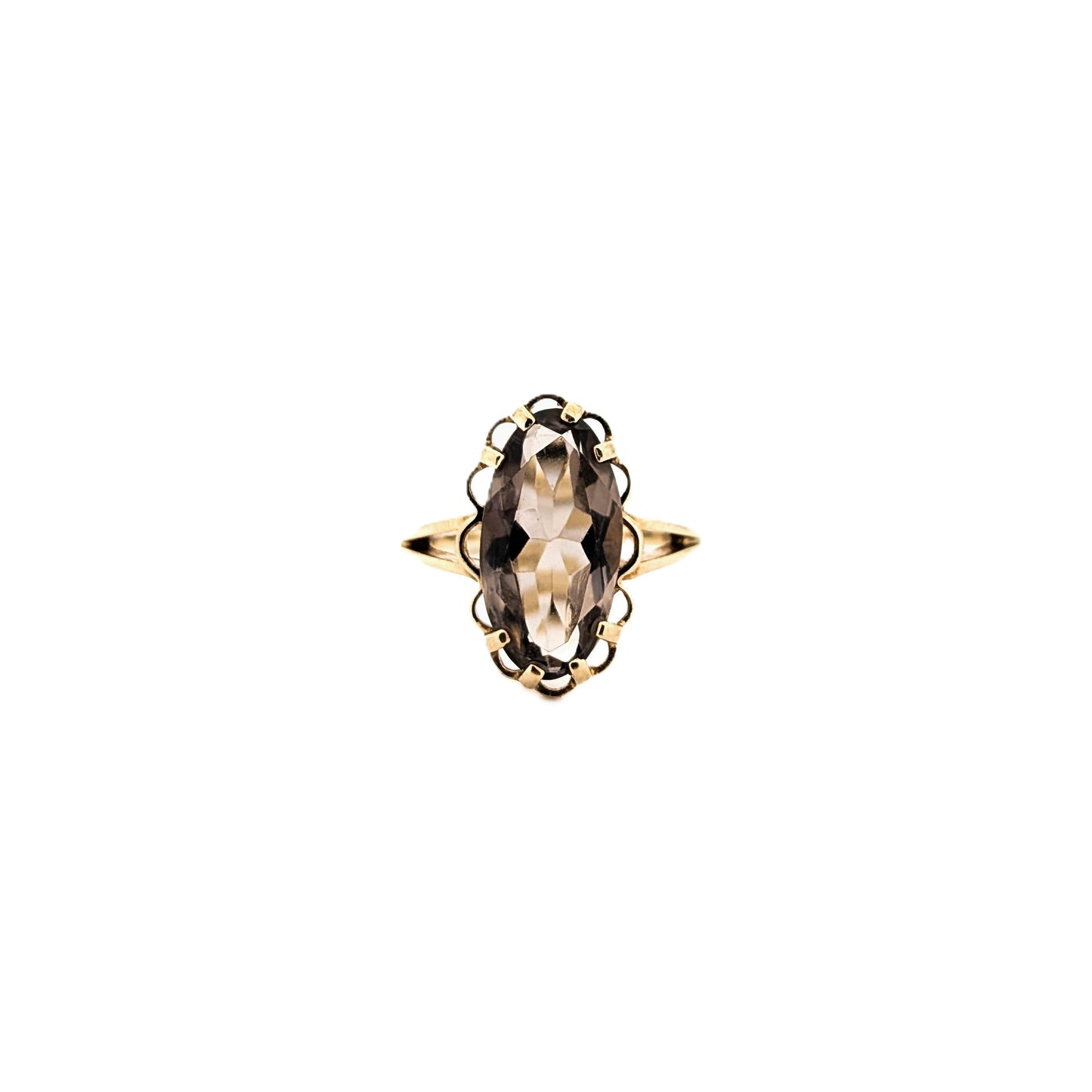 Vintage Smoky Quartz 10K Gold Ring