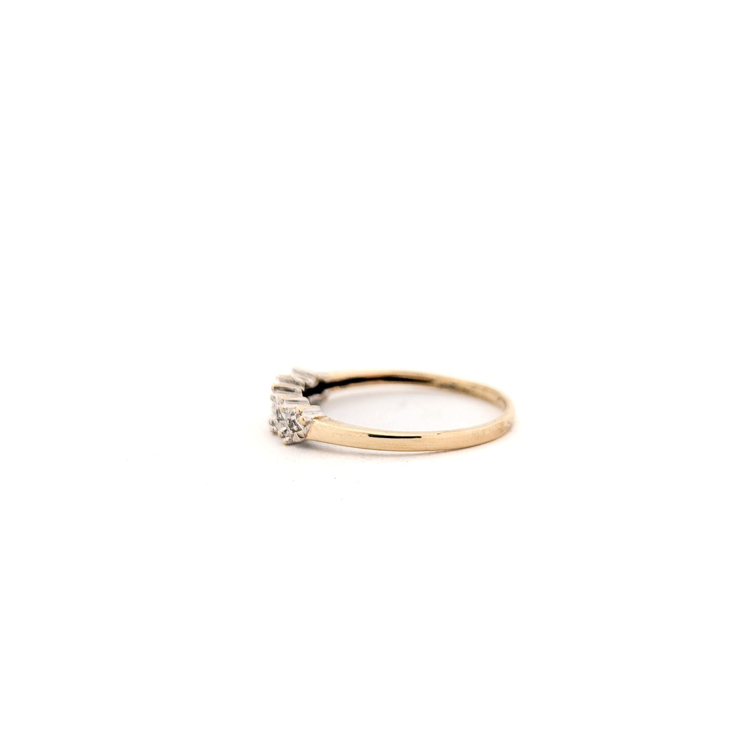 Vintage Diamond 9K Gold Starburst Band Ring