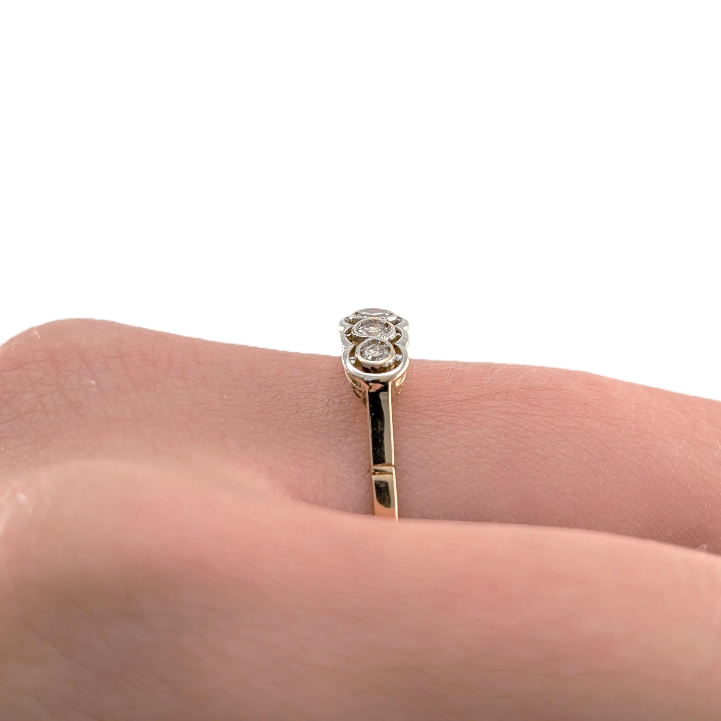 Antique 18K Gold & Platinum Five Stone Diamond Ring