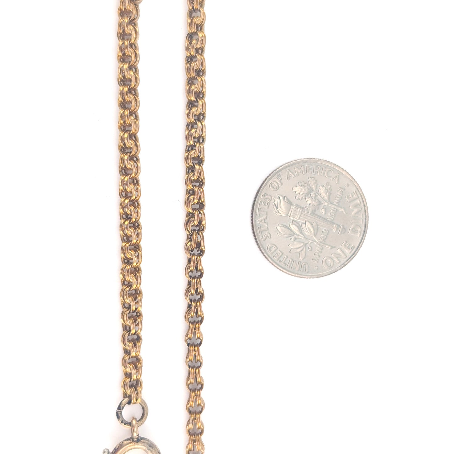 Mid-Century 10K Gold Double Rolo Chain Necklace