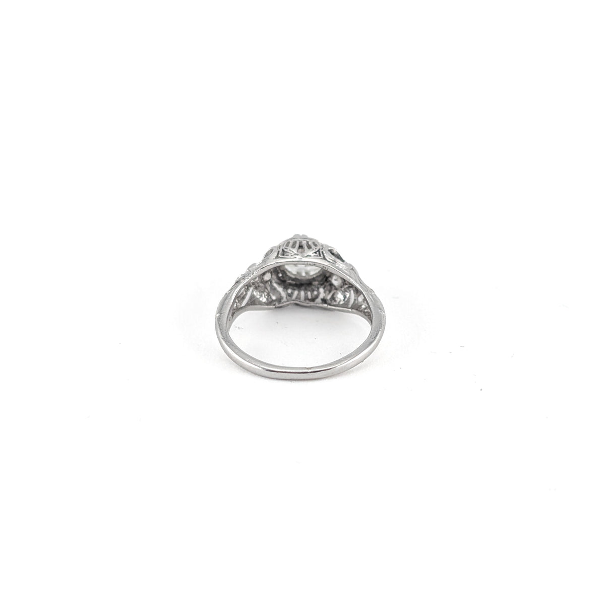Antique Art Deco Platinum 0.81 Ct Old Mine Cut Diamond Ring, GIA Report
