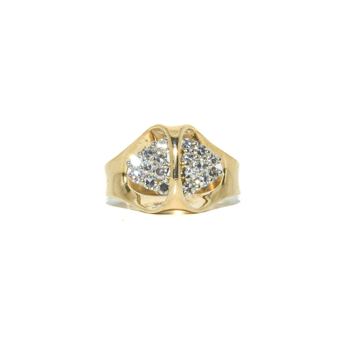 Vintage 14K Diamond Pyramid Cluster Ring