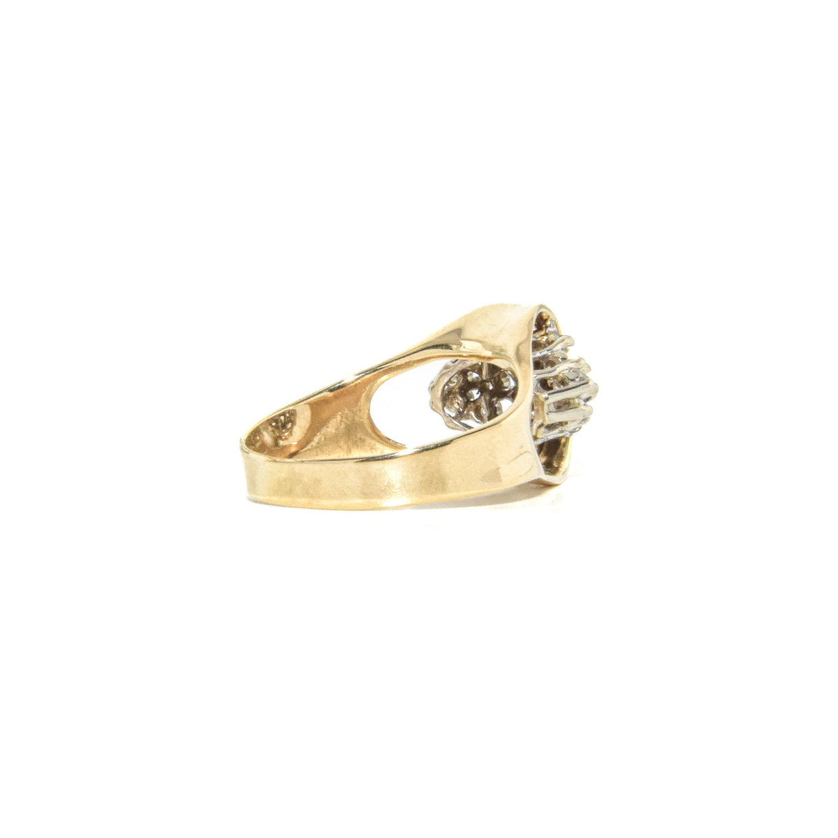 Vintage 14K Diamond Pyramid Cluster Ring