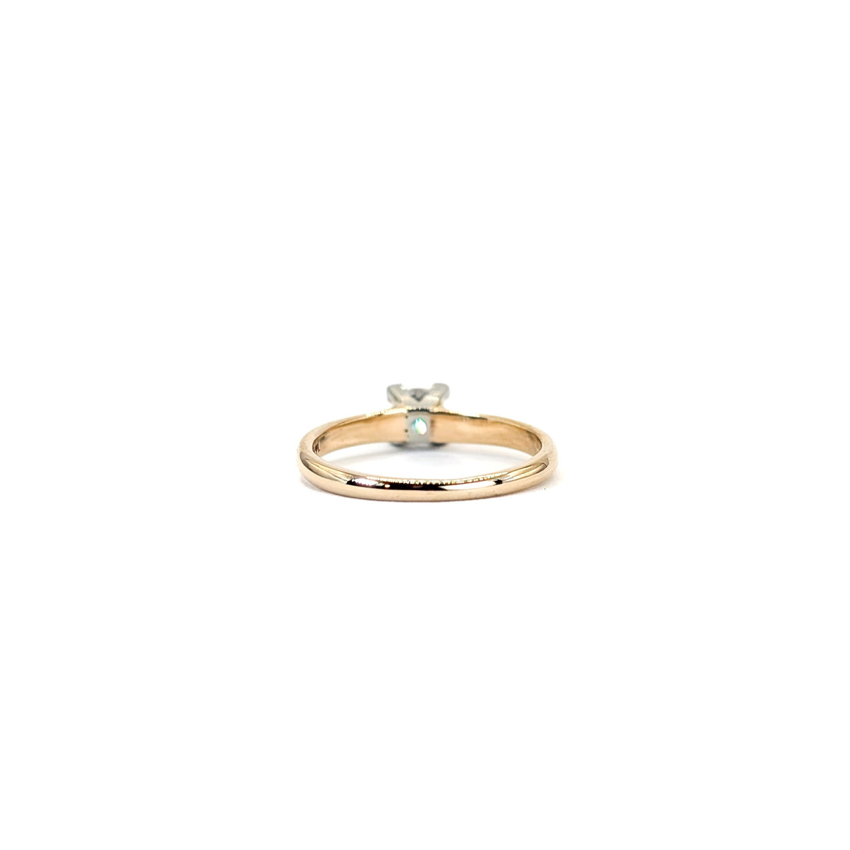 Vintage 14K Gold Diamond Solitaire Ring – Two-Tone Setting