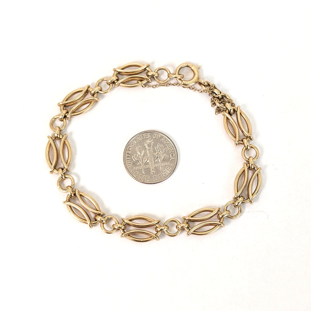 Vintage 14K Gold Fancy Oval Link Bracelet – 13.51 Grams