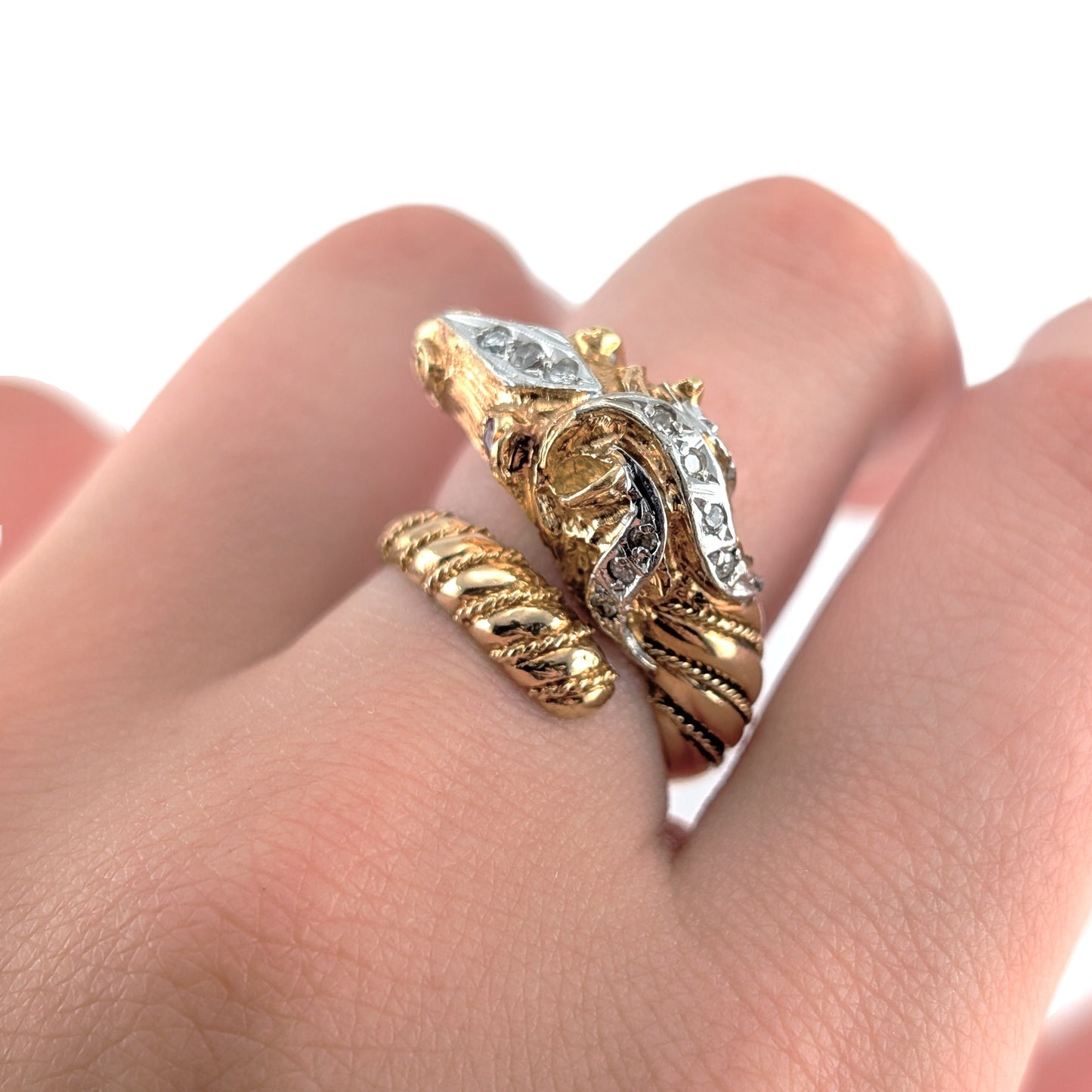 Vintage 18K Two-Tone Gold Horse Head