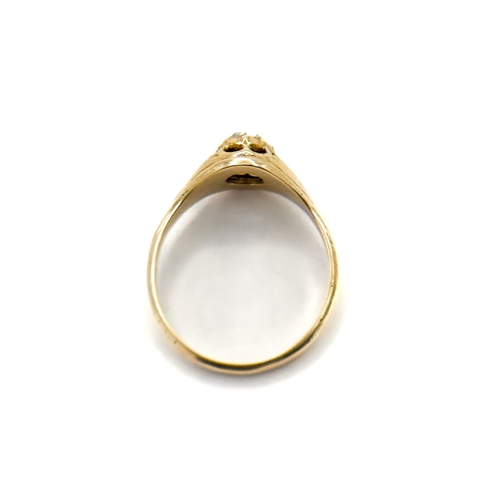 15K Gold Antique Rose Cut Diamond Solitaire Ring