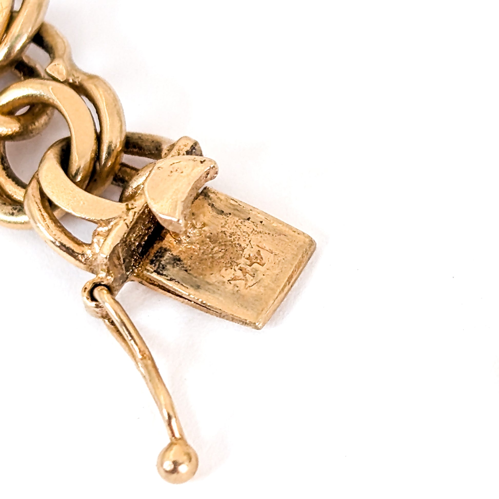 Vintage 14K Yellow Gold Double Link Charm Bracelet, 7", 24.35 g – 1970s–1980s