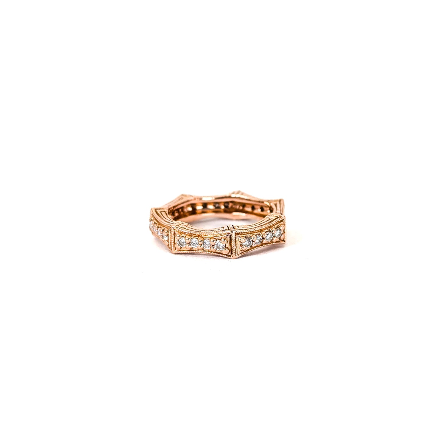 14K Rose Gold Diamond Eternity Band –  Estate – 5.55g