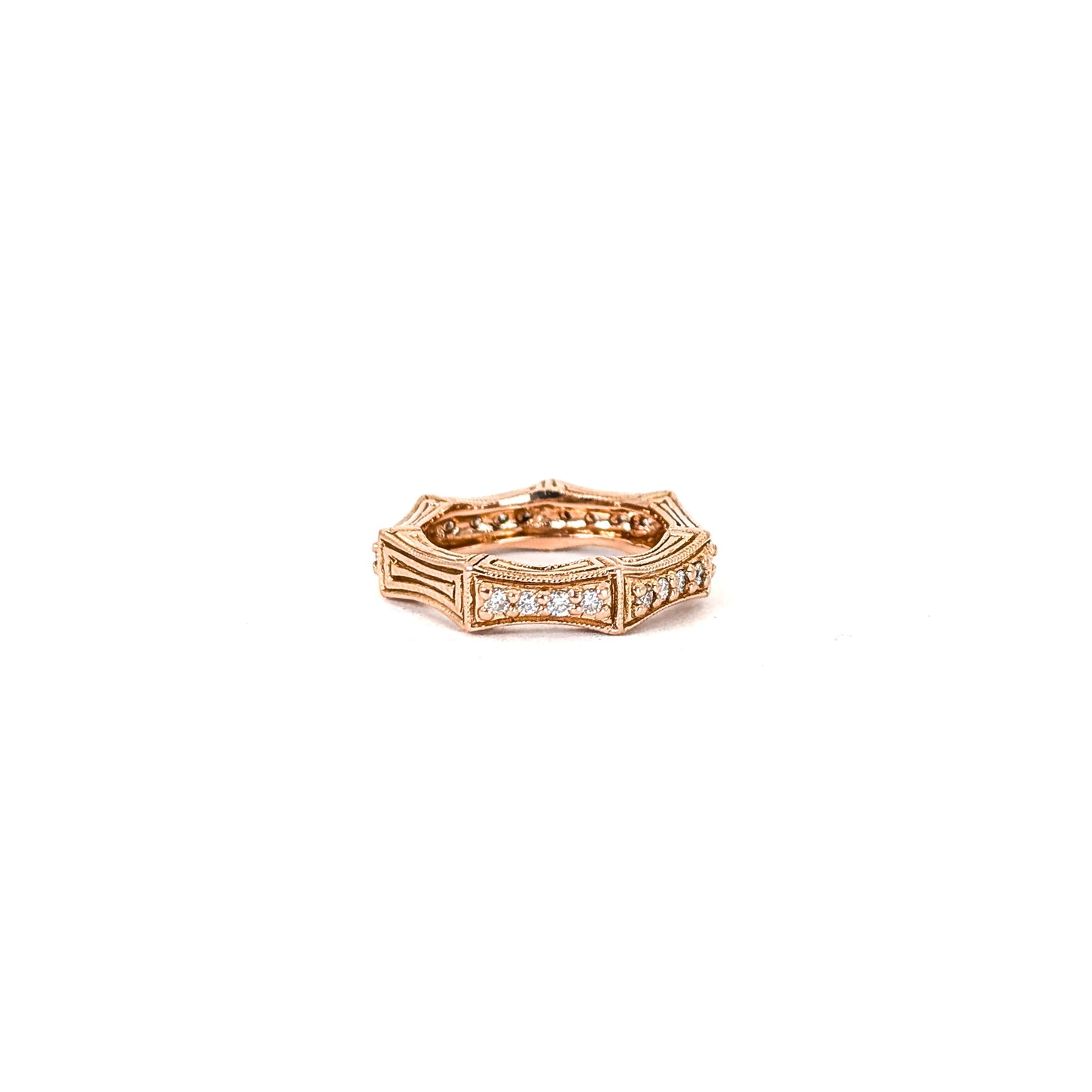 14K Rose Gold Diamond Eternity Band –  Estate – 5.55g