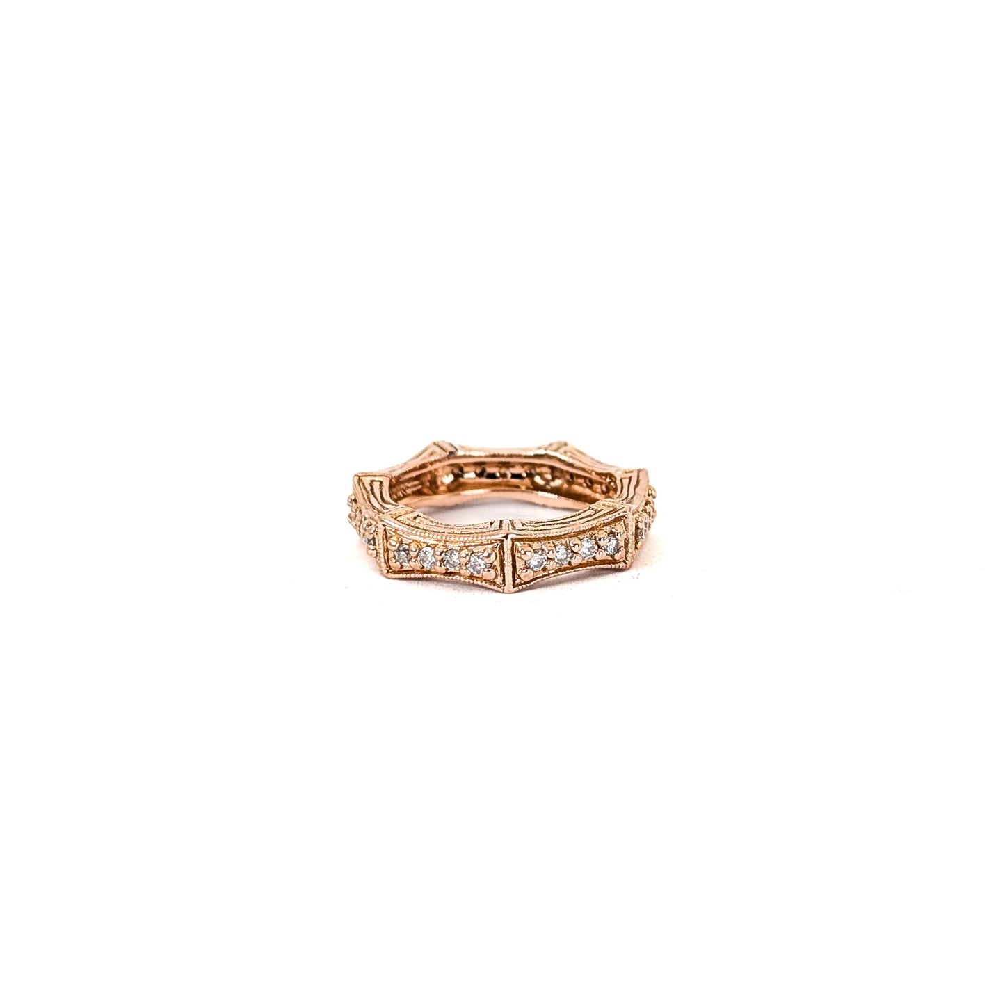 14K Rose Gold Diamond Eternity Band –  Estate – 5.55g