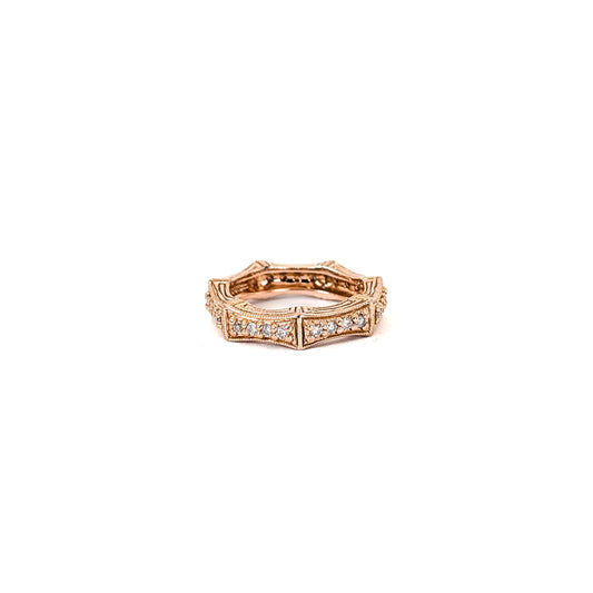 14K Rose Gold Diamond Eternity Band –  Estate – 5.55g