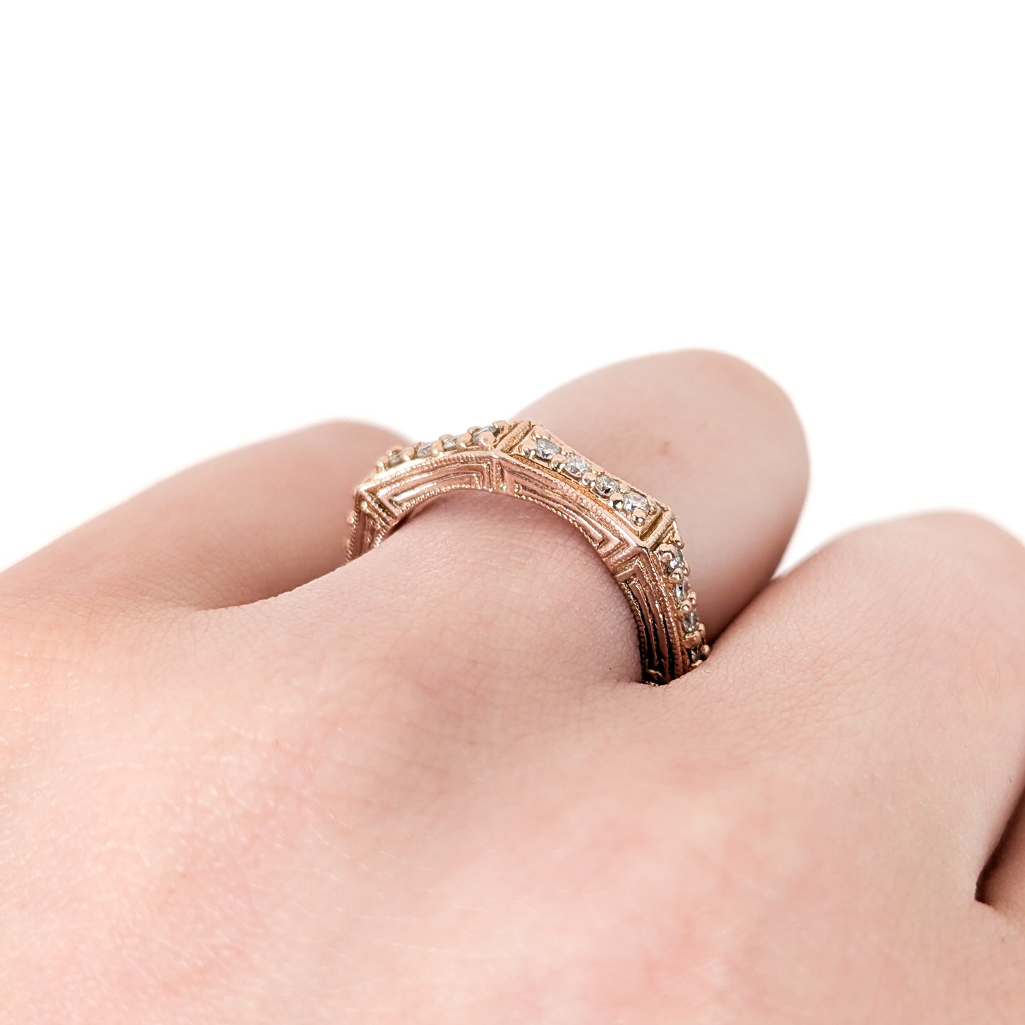 14K Rose Gold Diamond Eternity Band –  Estate – 5.55g