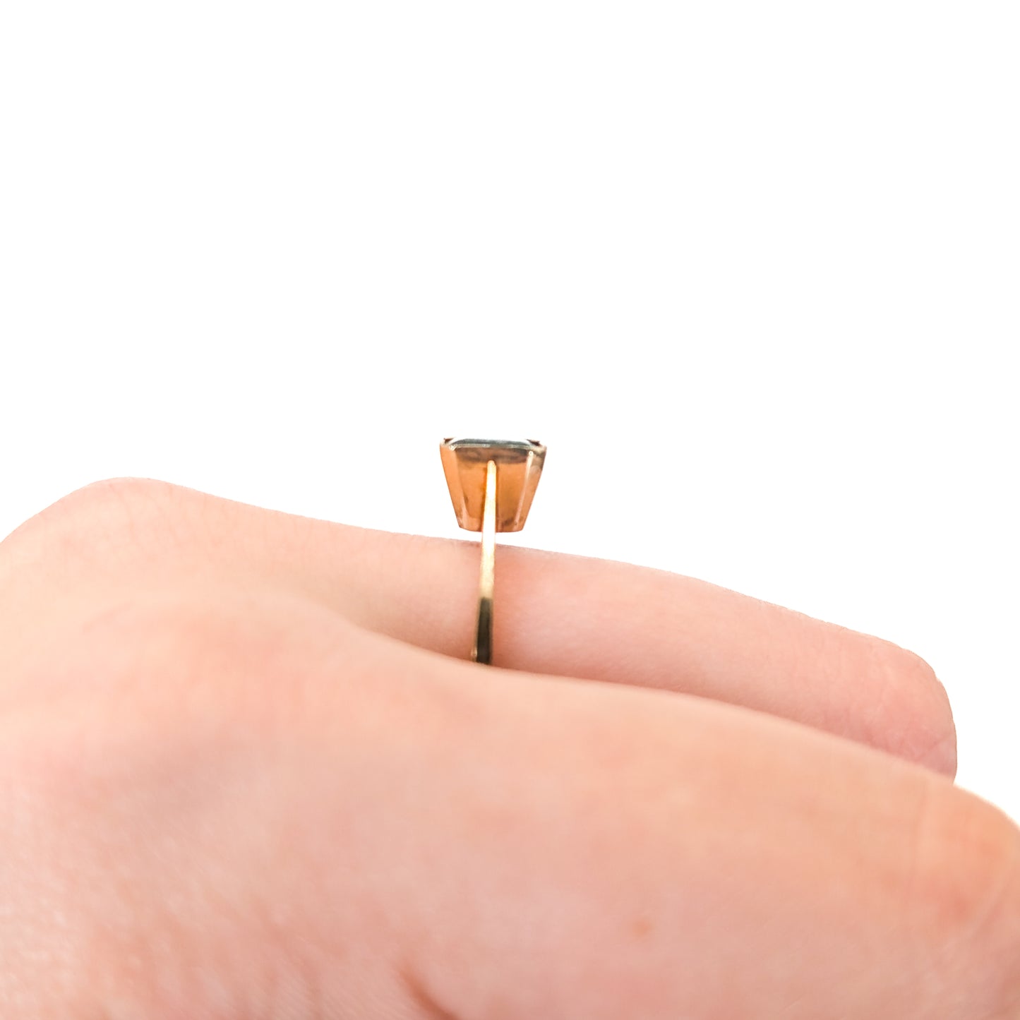 18K Gold Emerald-Cut Emerald Ring