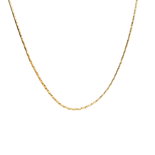 18K Gold Round Box-Link chain Necklace