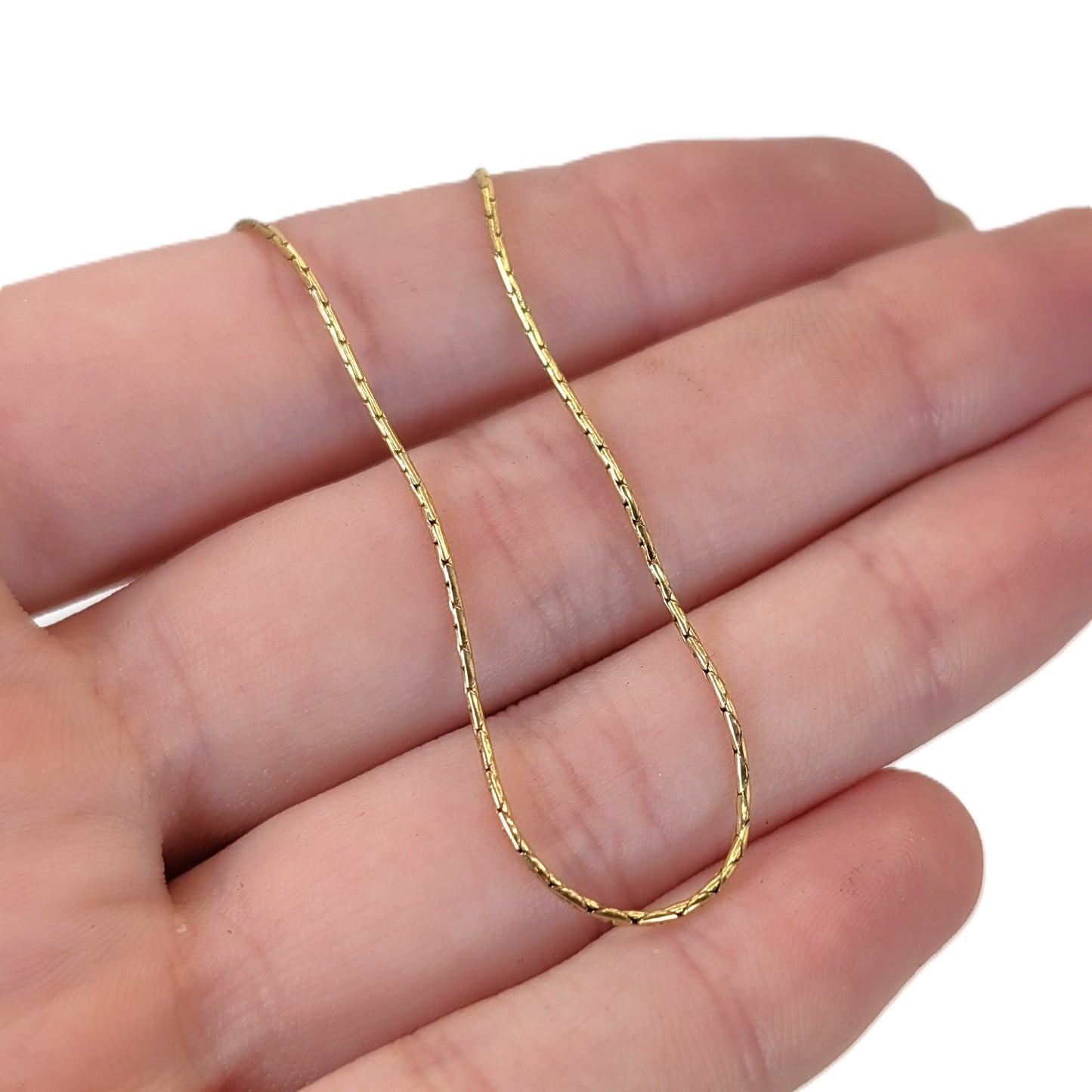 18K Gold Round Box-Link chain Necklace