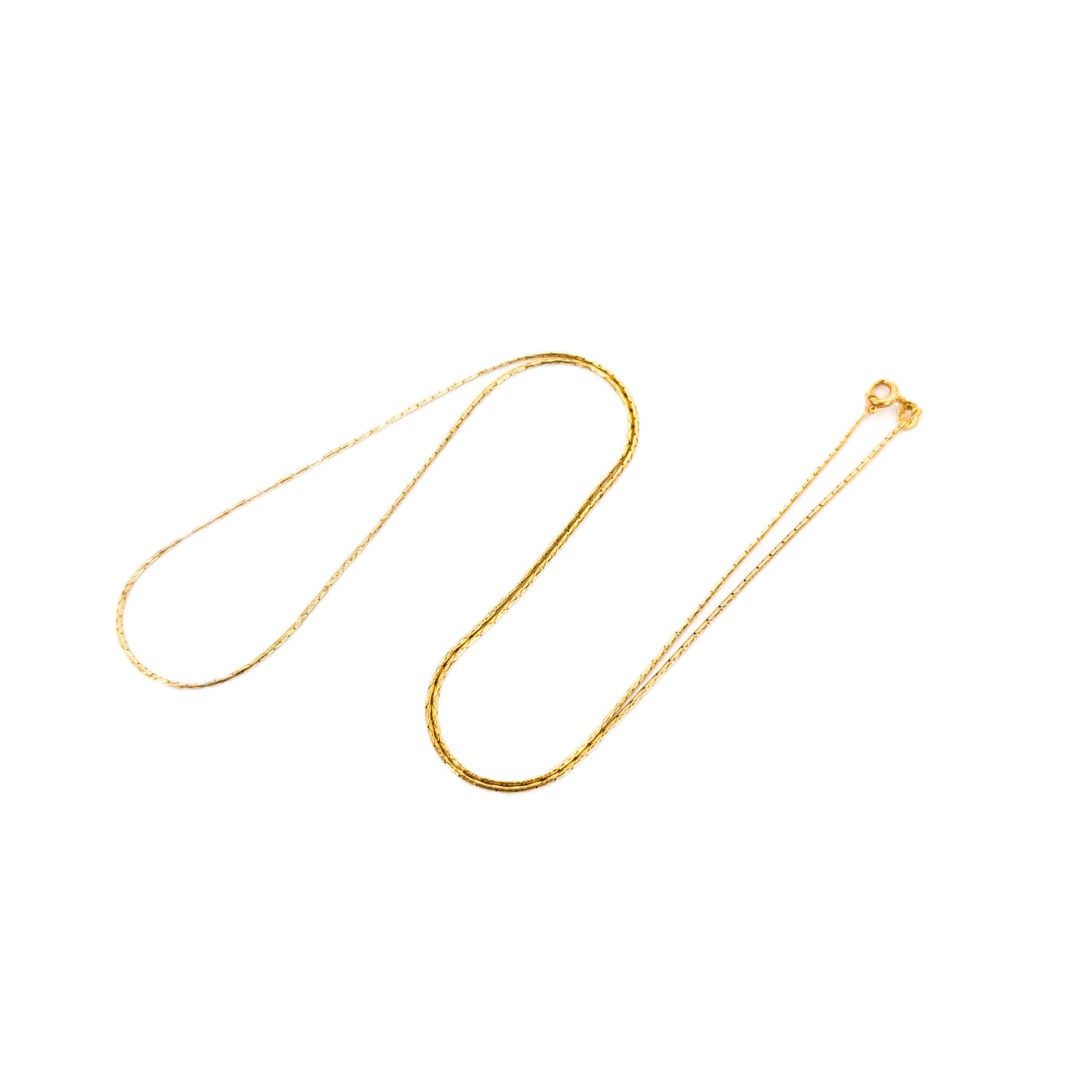 18K Gold Round Box-Link chain Necklace