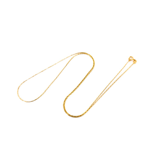 18K Gold Round Box-Link chain Necklace