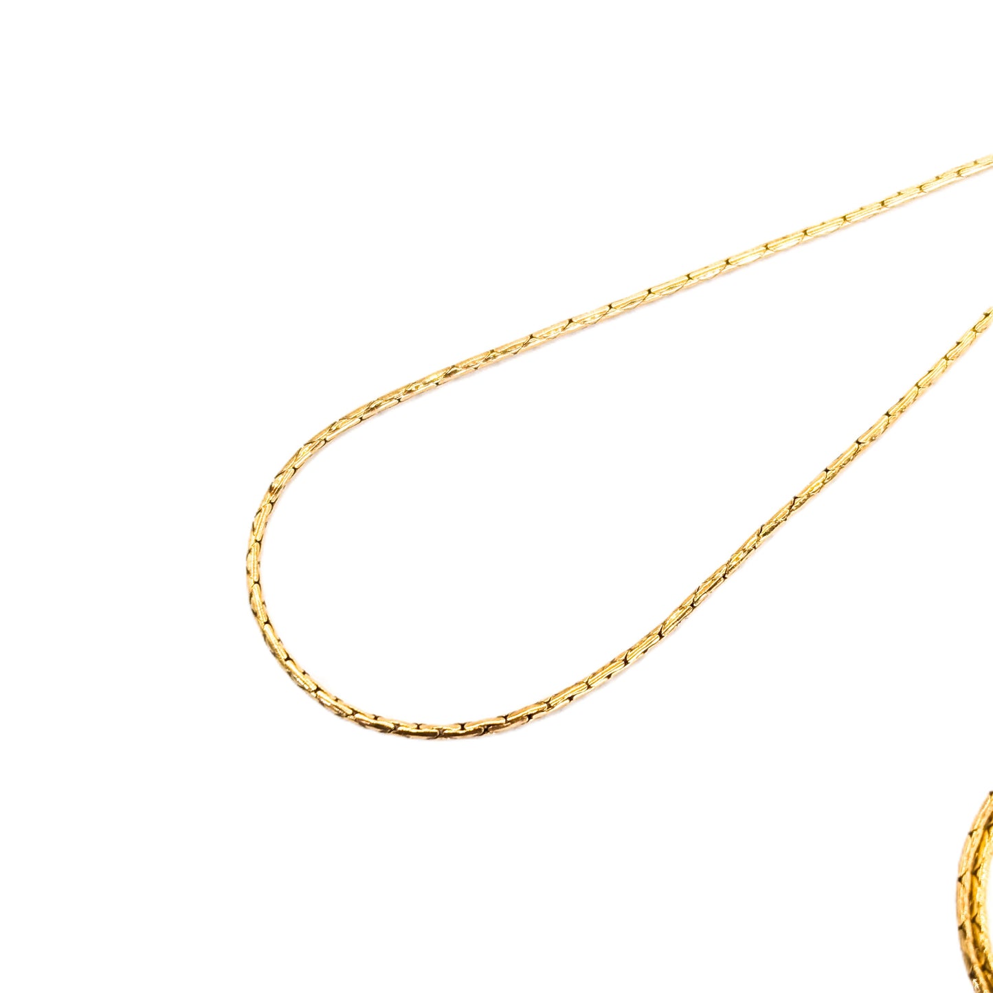 18K Gold Round Box-Link chain Necklace