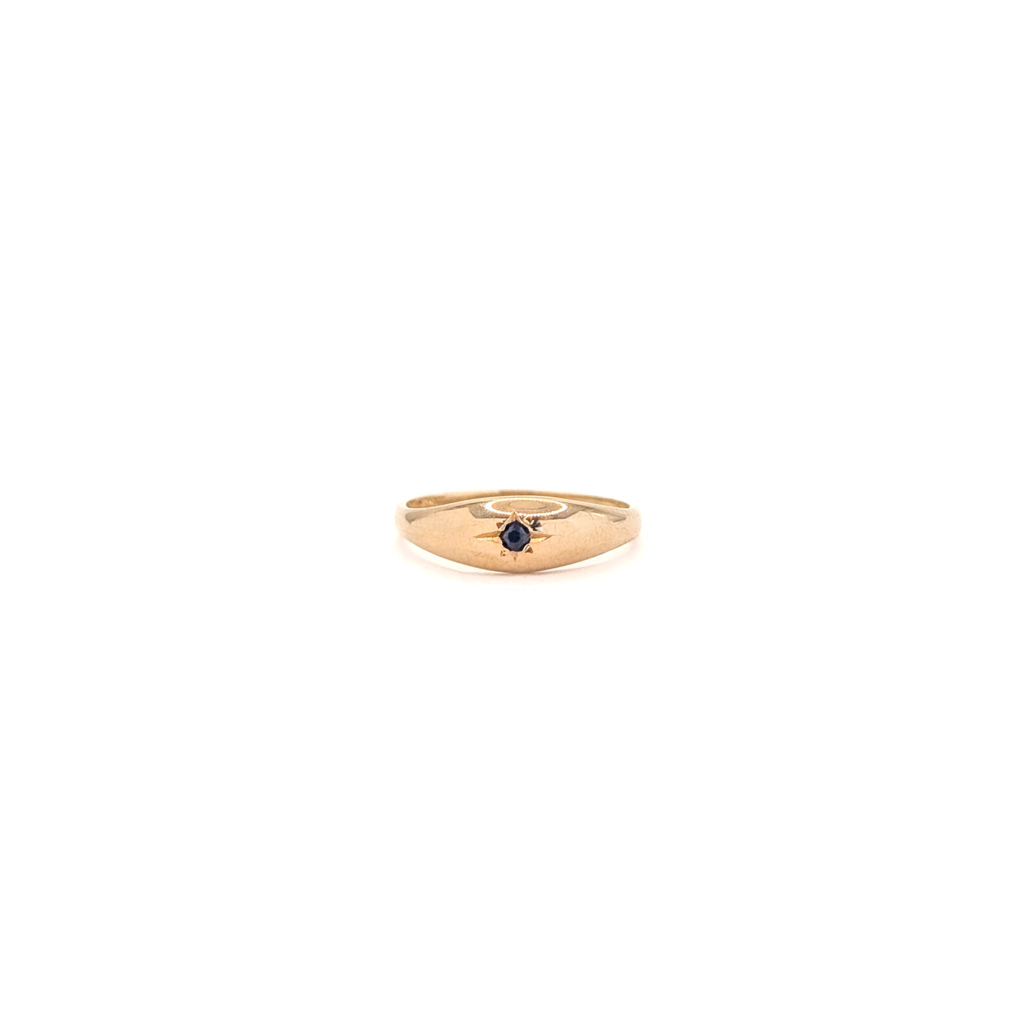Vintage 10K Gold Blue Glass Baby Ring— Midi Ring