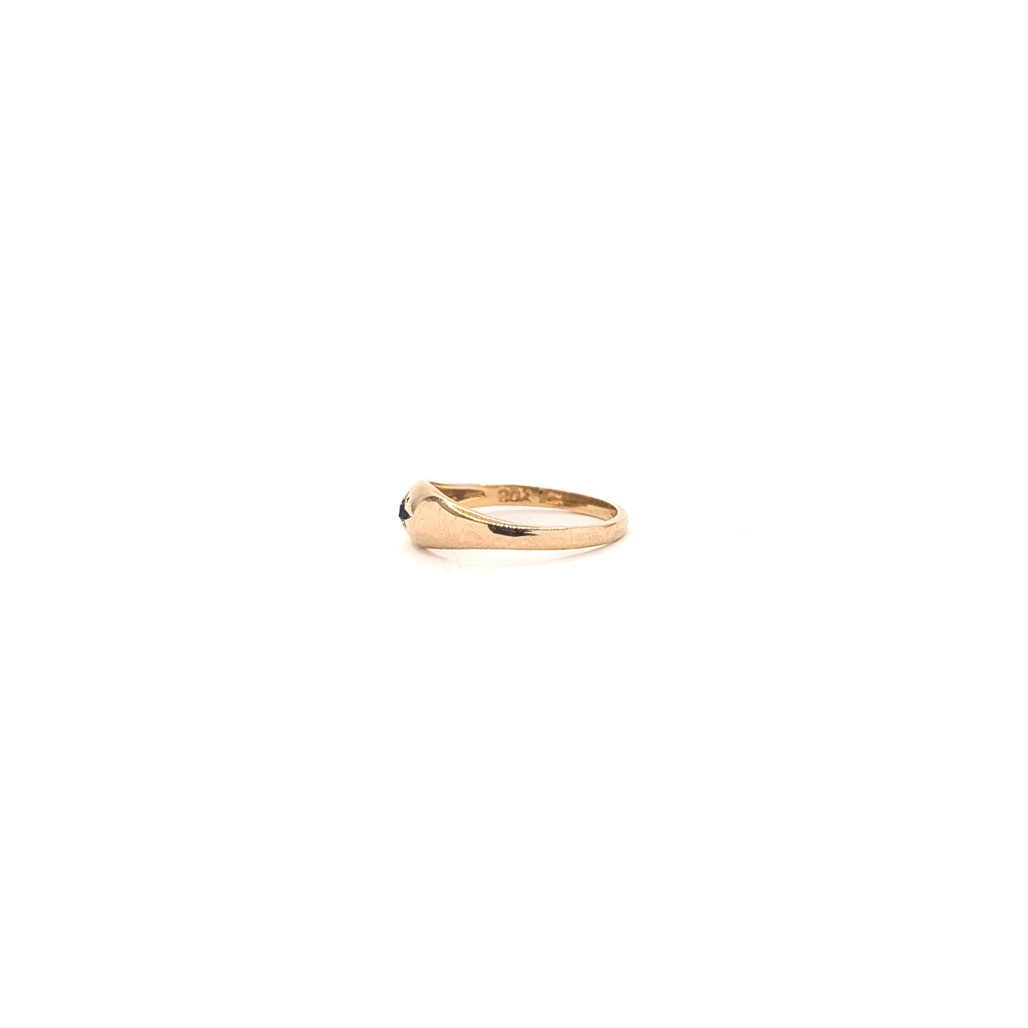 Vintage 10K Gold Blue Glass Baby Ring— Midi Ring