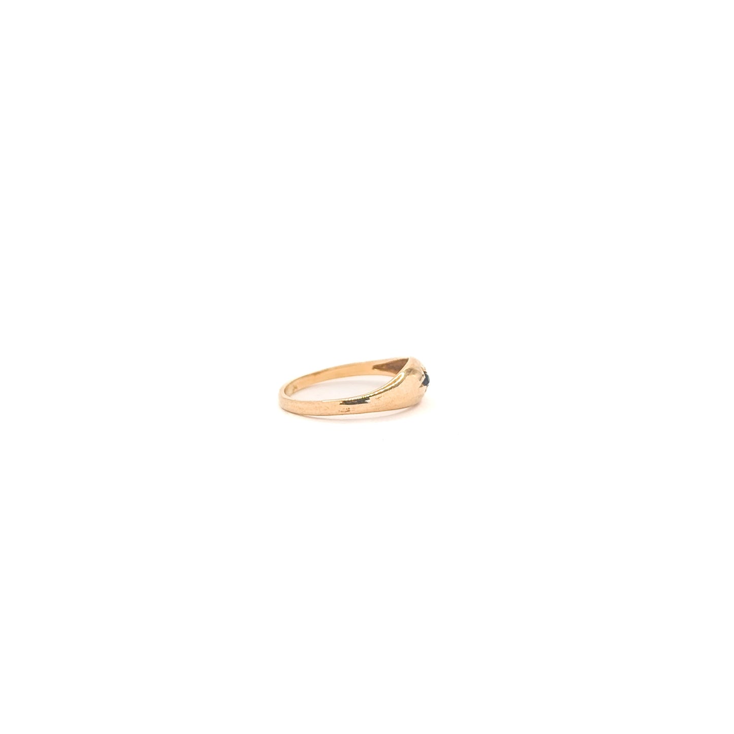 Vintage 10K Gold Blue Glass Baby Ring— Midi Ring
