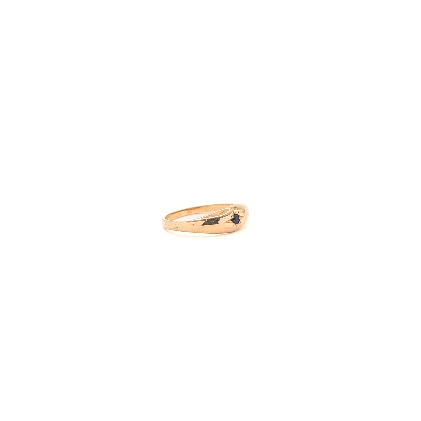 Vintage 10K Gold Blue Glass Baby Ring— Midi Ring