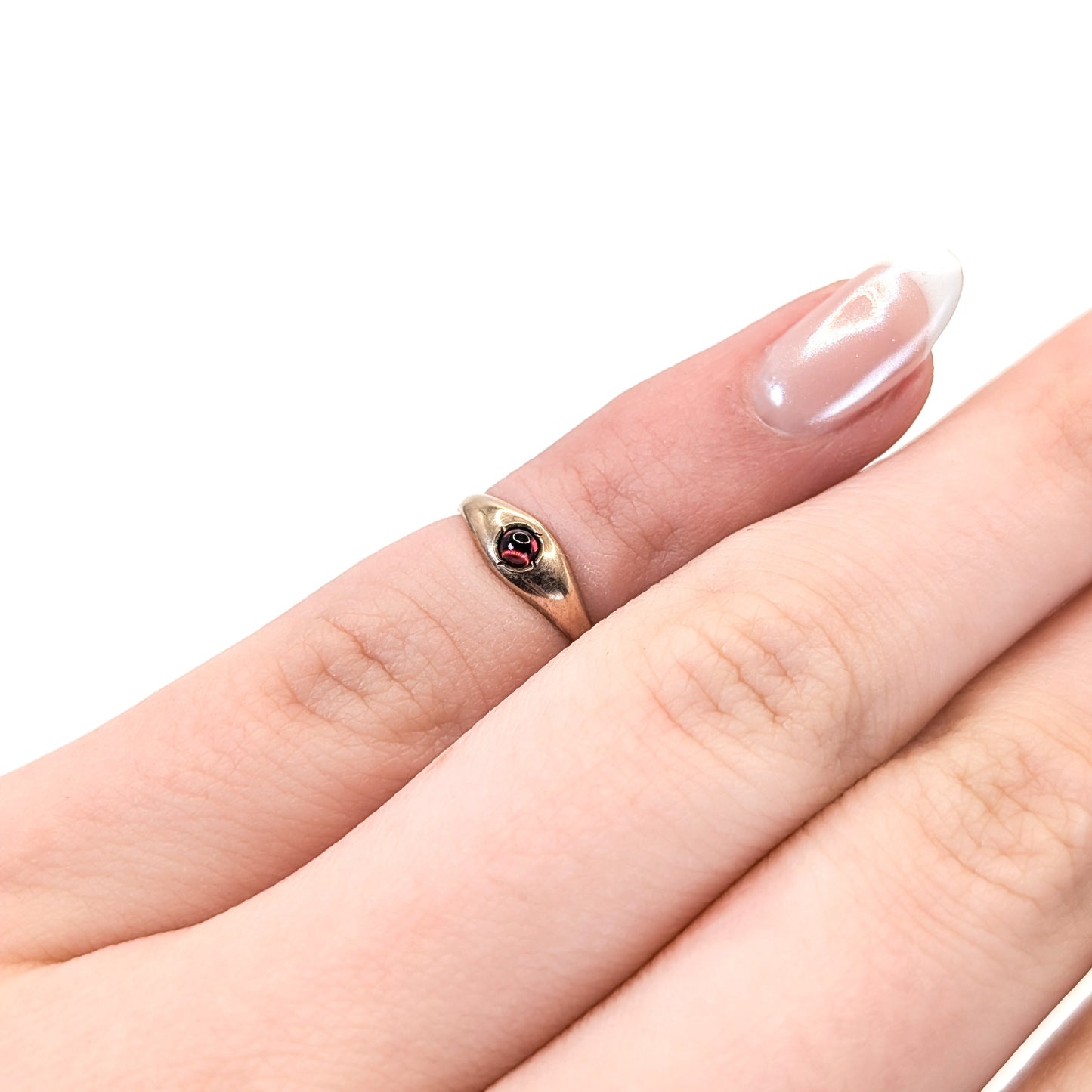 Victorian 10K Gold Garnet Baby Ring – Antique Midi Ring