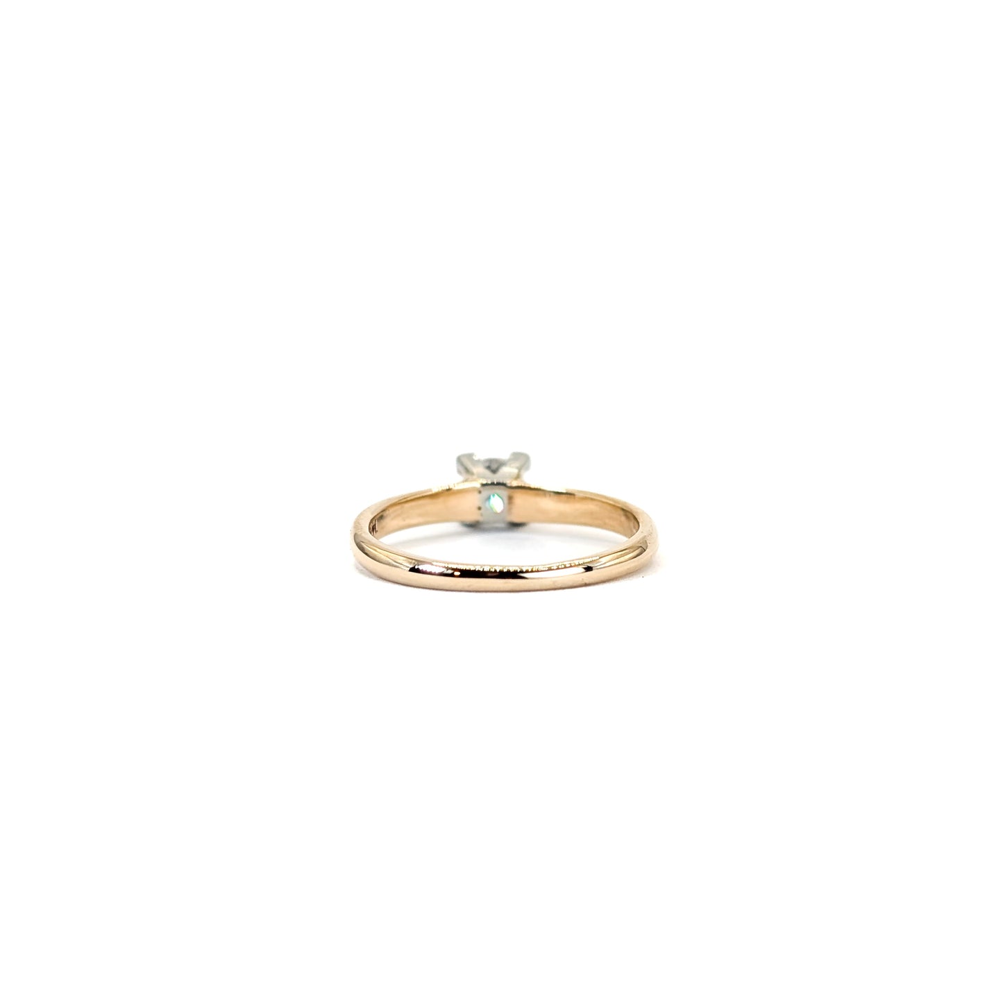Vintage 14K Gold Diamond Solitaire Ring – Two-Tone Setting