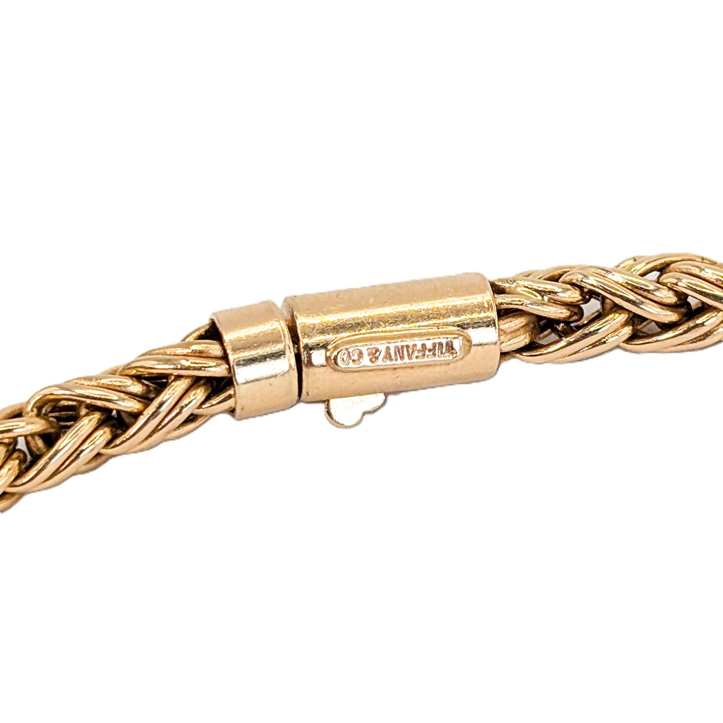 Vintage Solid 14K Gold Tiffany & Co. 15" Wheat Link Chain Necklace – 17.78g