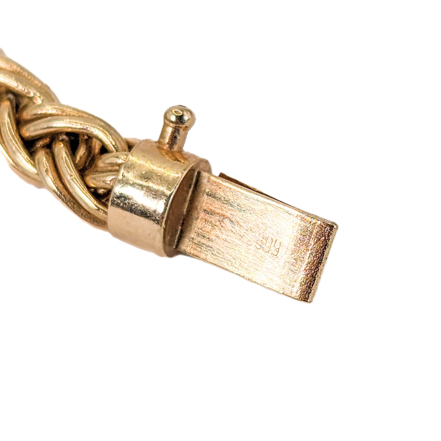 Vintage Solid 14K Gold Tiffany & Co. 6" Wheat Link Chain Bracelet - 10.21g