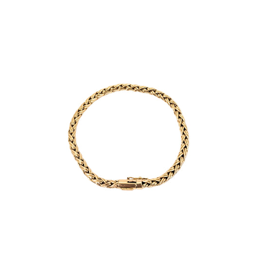 Vintage Solid 14K Gold Tiffany & Co. 6" Wheat Link Chain Bracelet - 10.21g