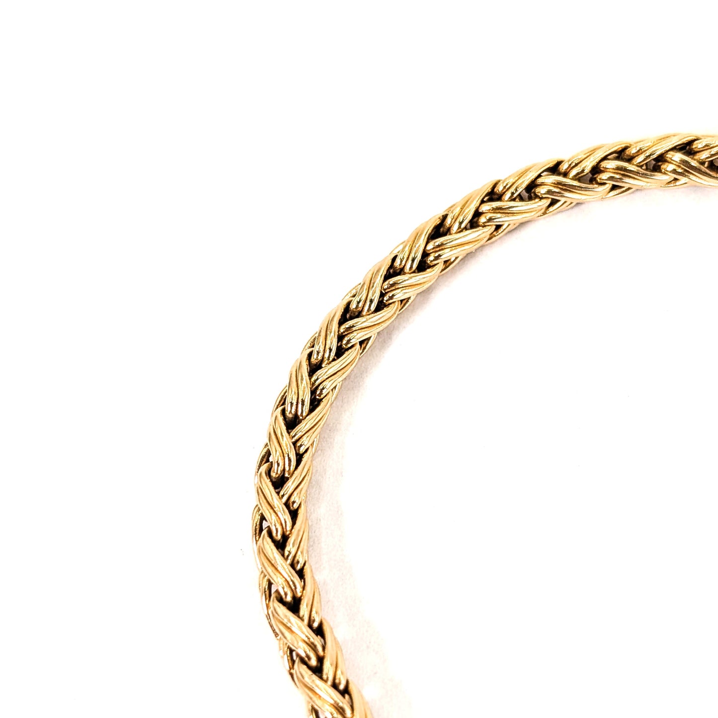 Vintage Solid 14K Gold Tiffany & Co. 6" Wheat Link Chain Bracelet - 10.21g