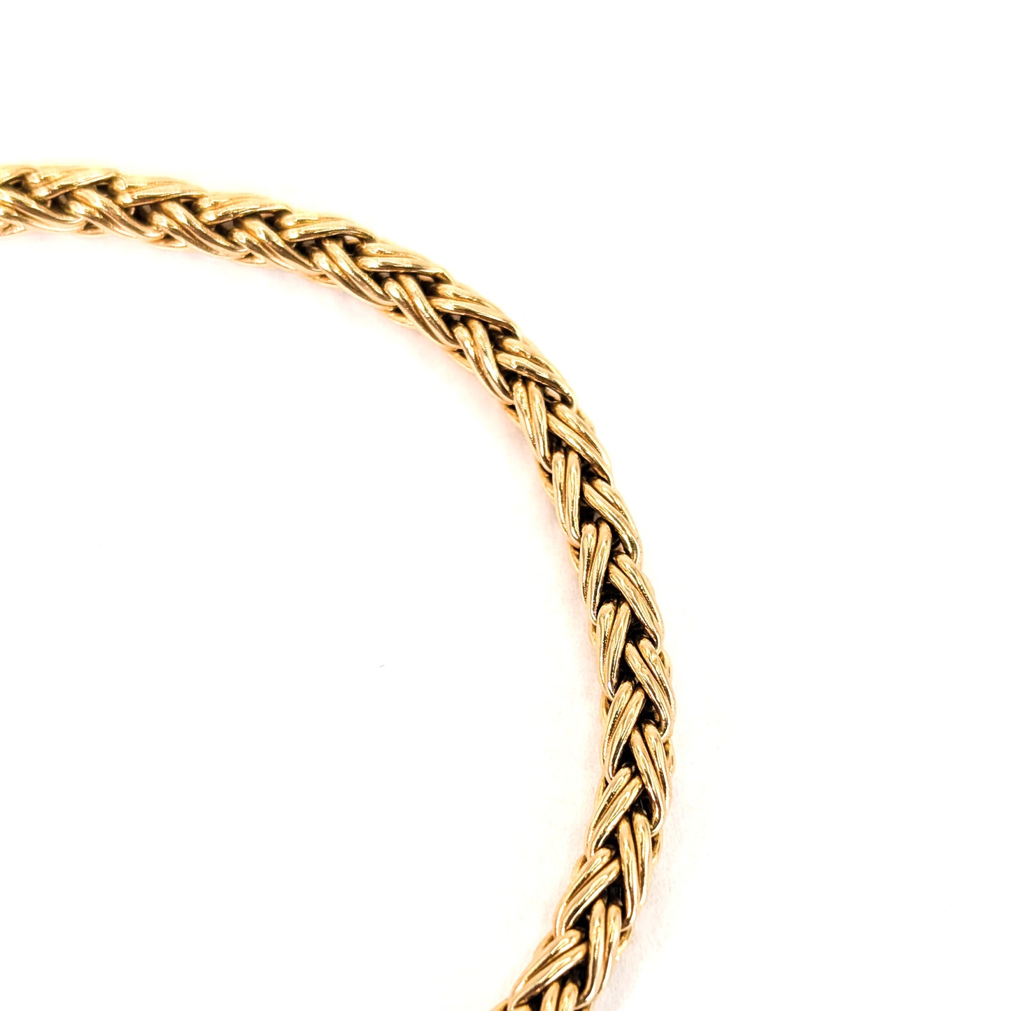 Vintage Solid 14K Gold Tiffany & Co. 6" Wheat Link Chain Bracelet - 10.21g