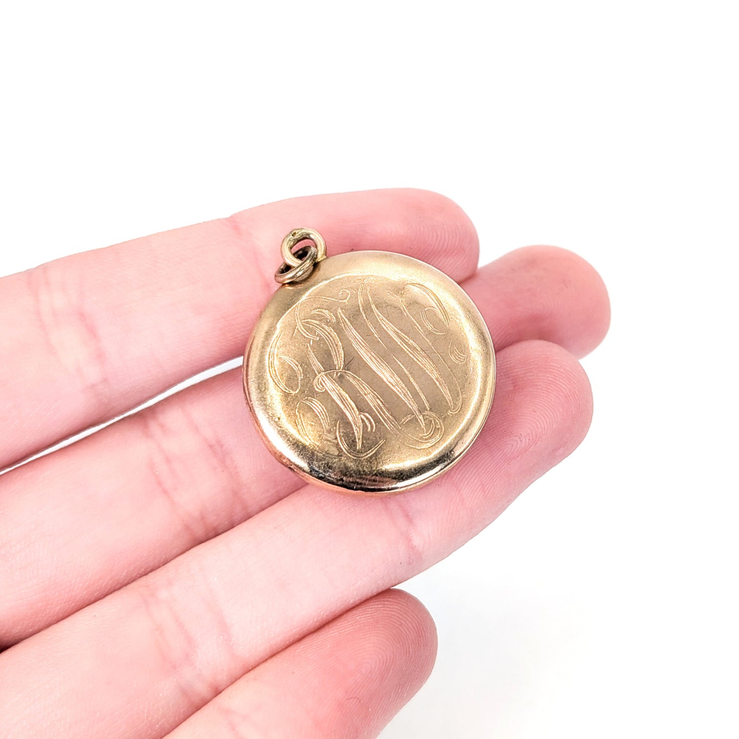 Antique 10K Gold Bear Locket with Glass Ruby Eyes & Diamond