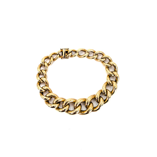 Vintage 14K Gold Curb Link Bracelet – 33.26g