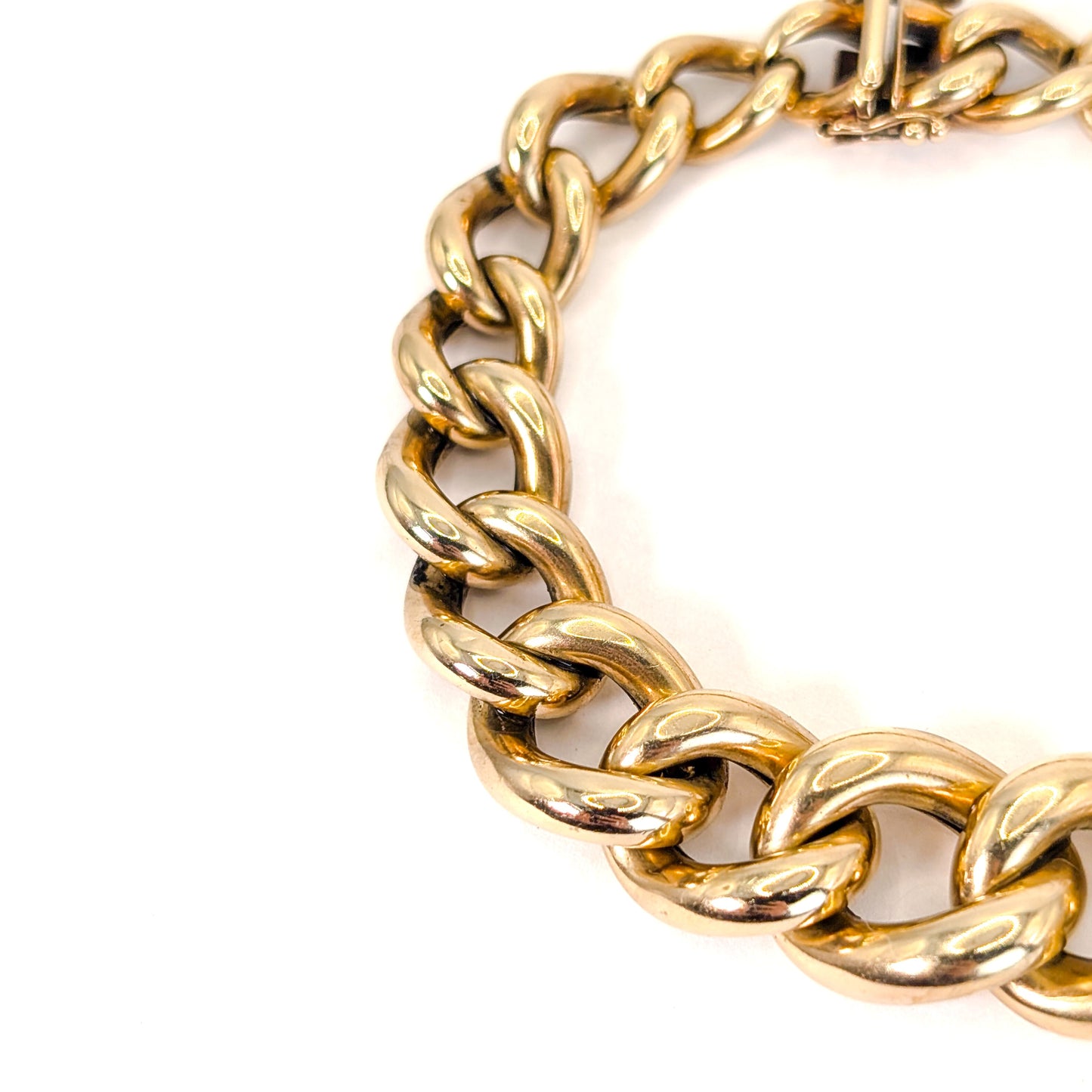 Vintage 14K Gold Curb Link Bracelet – 33.26g