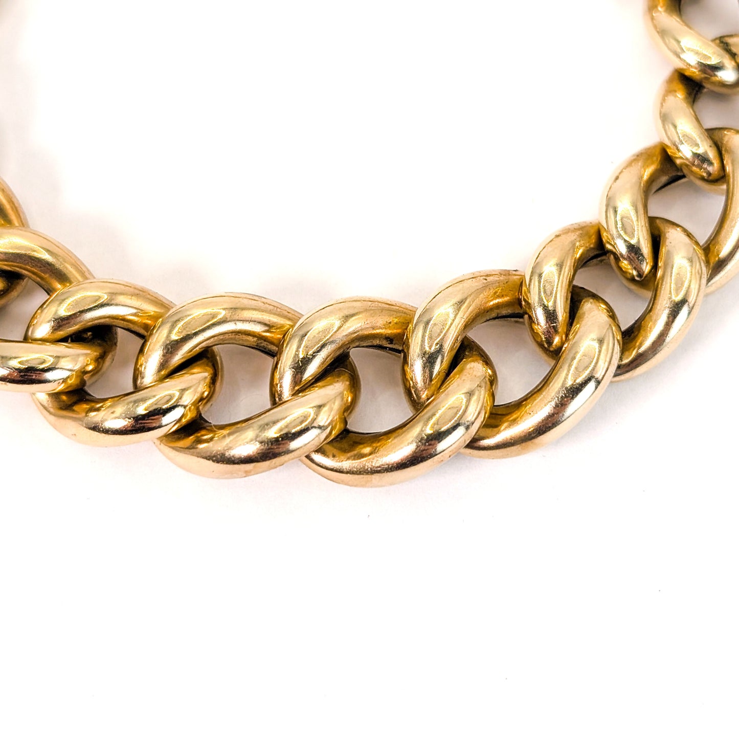 Vintage 14K Gold Curb Link Bracelet – 33.26g