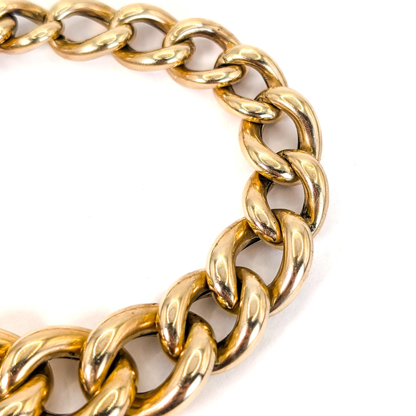 Vintage 14K Gold Curb Link Bracelet – 33.26g